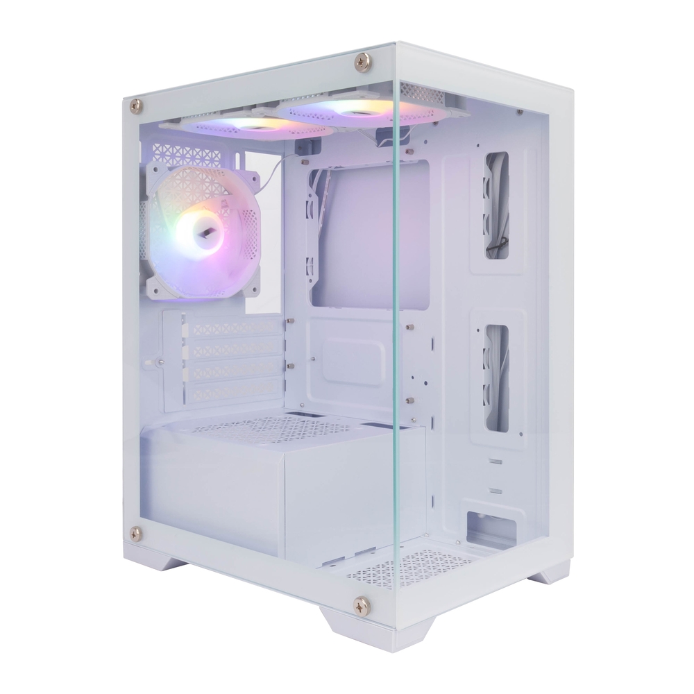 Корпус 1STPLAYER MIKU Mi2 White / mATX / 3x120mm LED fans / Mi2-WH-3F1-W