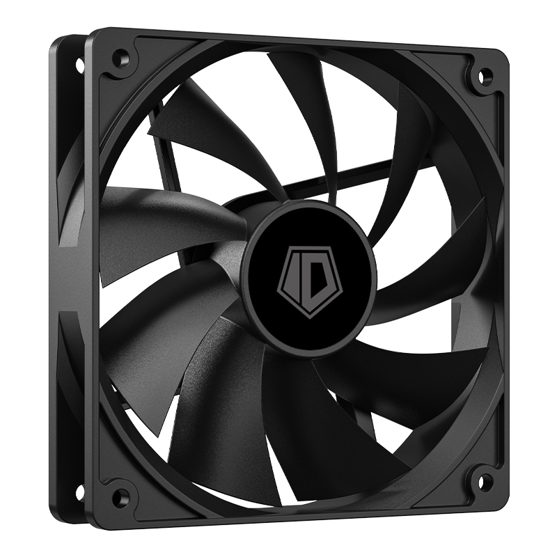 Вентилятор ID-COOLING XF-120-K 120x120x25мм (60шт./кор, PWM, Low Noise, резиновые углы, 700-1800об/мин, черный)  BOX