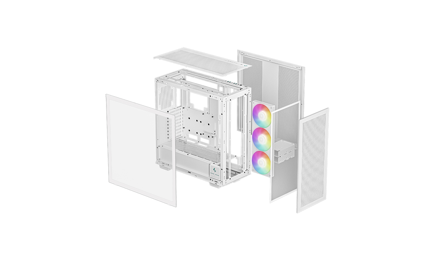 Корпус Deepcool MORPHEUS WH без БП, боковое окно (закаленное стекло), 3xARGB LED 140мм, белый, E-ATX