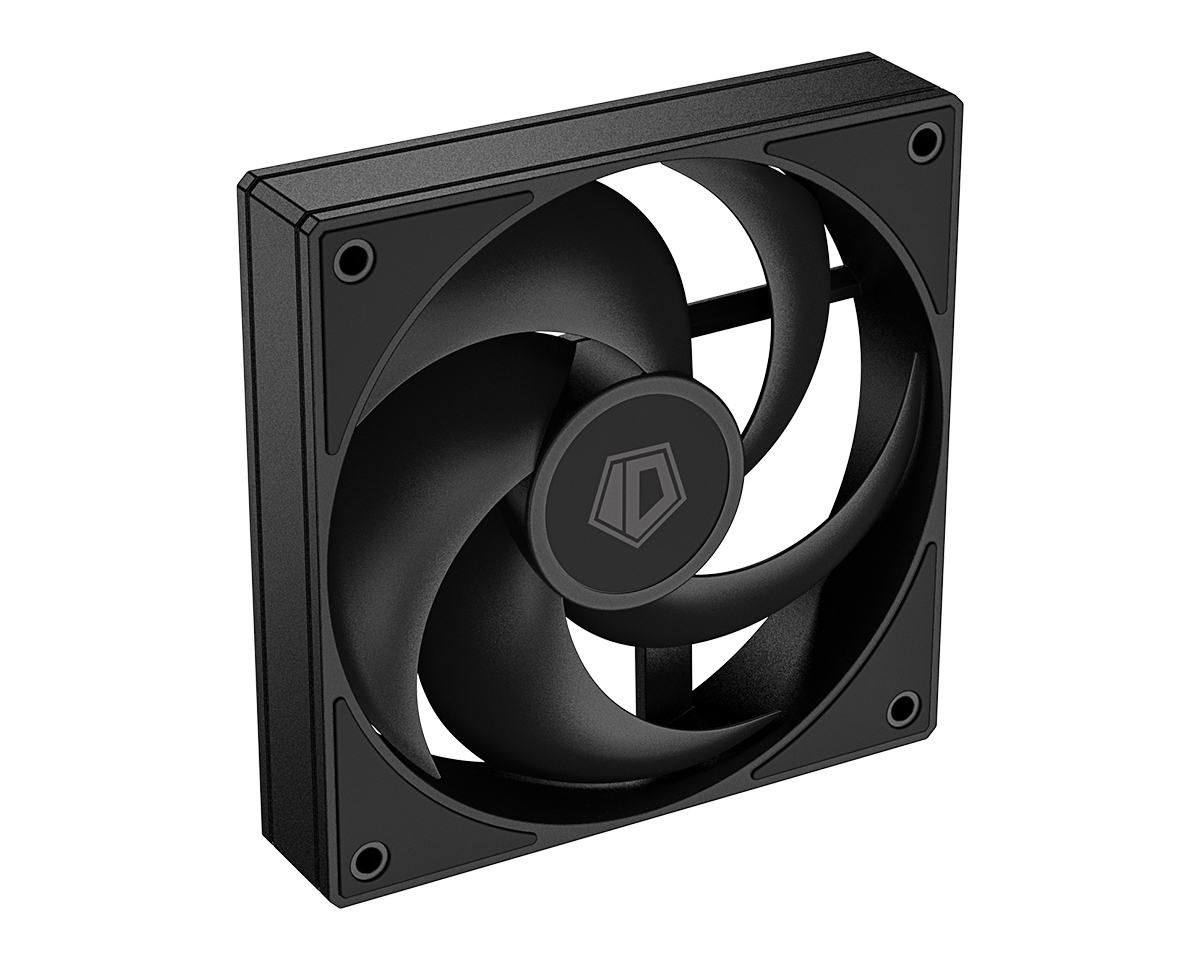 Вентилятор ID-COOLING AS-120-K 120x120x25мм (60шт./кор, PWM, резиновые углы, черный, 300-2000об/мин, супертихий)  BOX