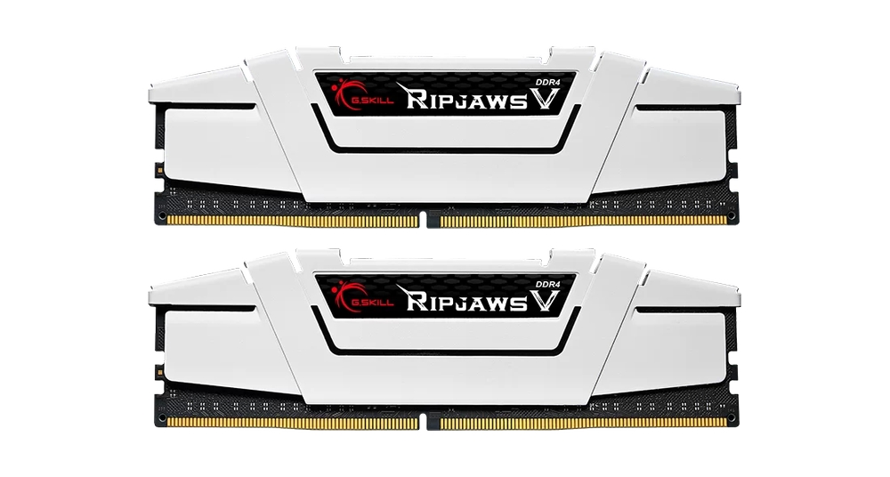 Модуль памяти DDR4 G.SKILL RIPJAWS V 32GB (2x16GB) 3600MHz CL18 (18-22-22-42) 1.35V / F4-3600C18D-32GVW / White