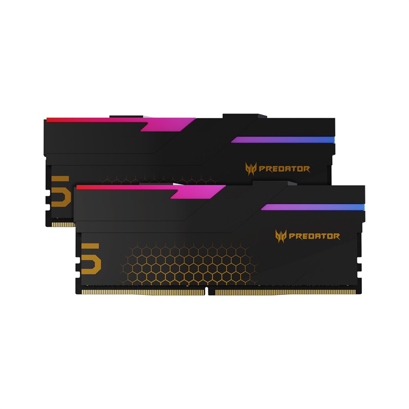 Модуль памяти DDR5 Acer Predator Hermes RGB 32Gb (2x16) 6400Mhz CL32 (32-39-39-102) 1.4V HERMES-32GB-6400-1R8-V2 Black