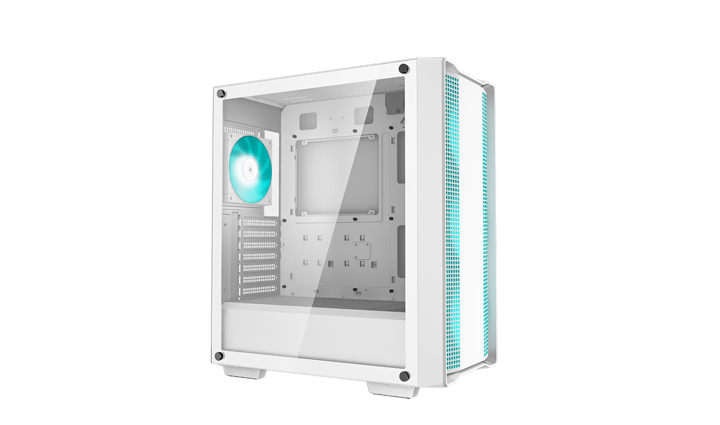 Корпус Deepcool CC560 WH V2 без БП, боковое окно (закаленное стекло), 3x120мм LED вентилятор спереди и 1x120мм LED вентилятор сзади, белый, ATX