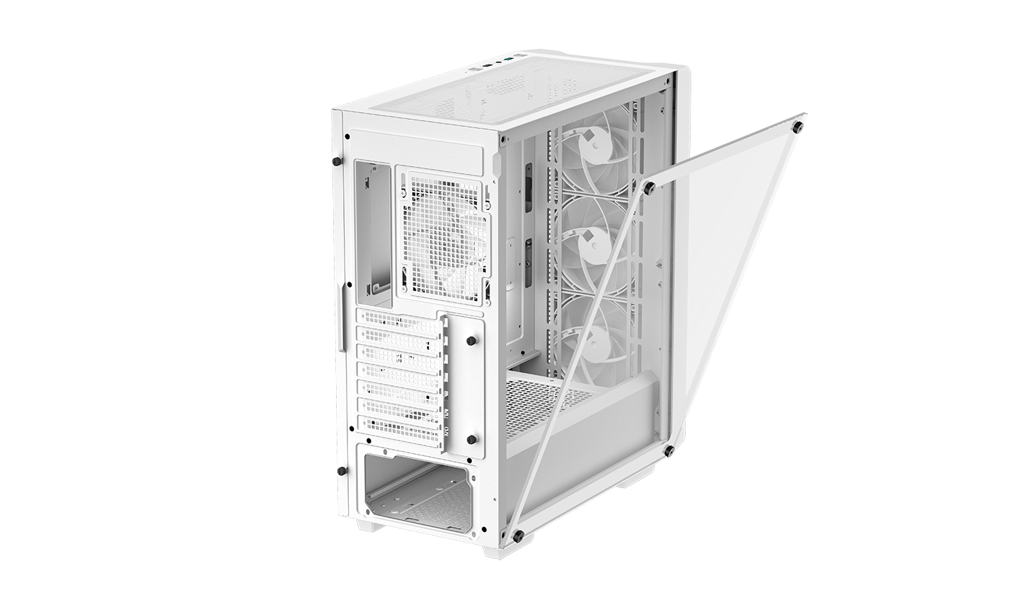 Корпус Deepcool CC560 WH V2 без БП, боковое окно (закаленное стекло), 3x120мм LED вентилятор спереди и 1x120мм LED вентилятор сзади, белый, ATX