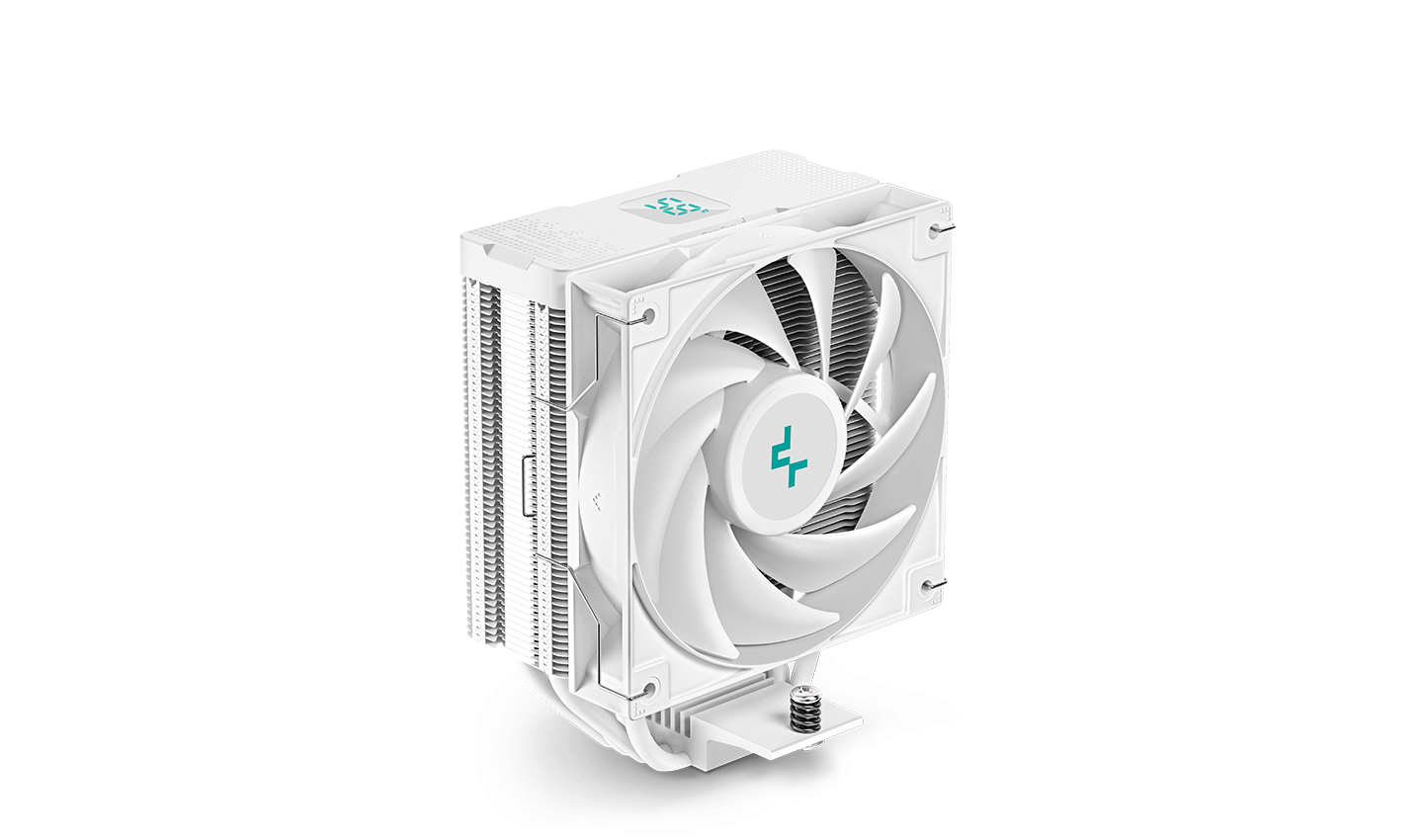 Кулер DEEPCOOL AG400 DIGITAL WH LGA1700/1200/115X/AM5/AM4 (9шт/кор, TDP 220W, PWM, Fan 120mm, 4 тепл. трубки, черный) RET