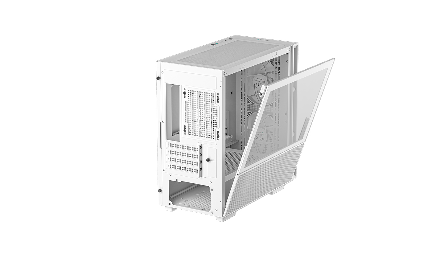 Корпус Deepcool CH360 WH без БП, боковое окно (закаленное стекло), 2x140мм ARGB LED вентилятор спереди и 1x120мм ARGB LED вентилятор сзади, белый, mATX