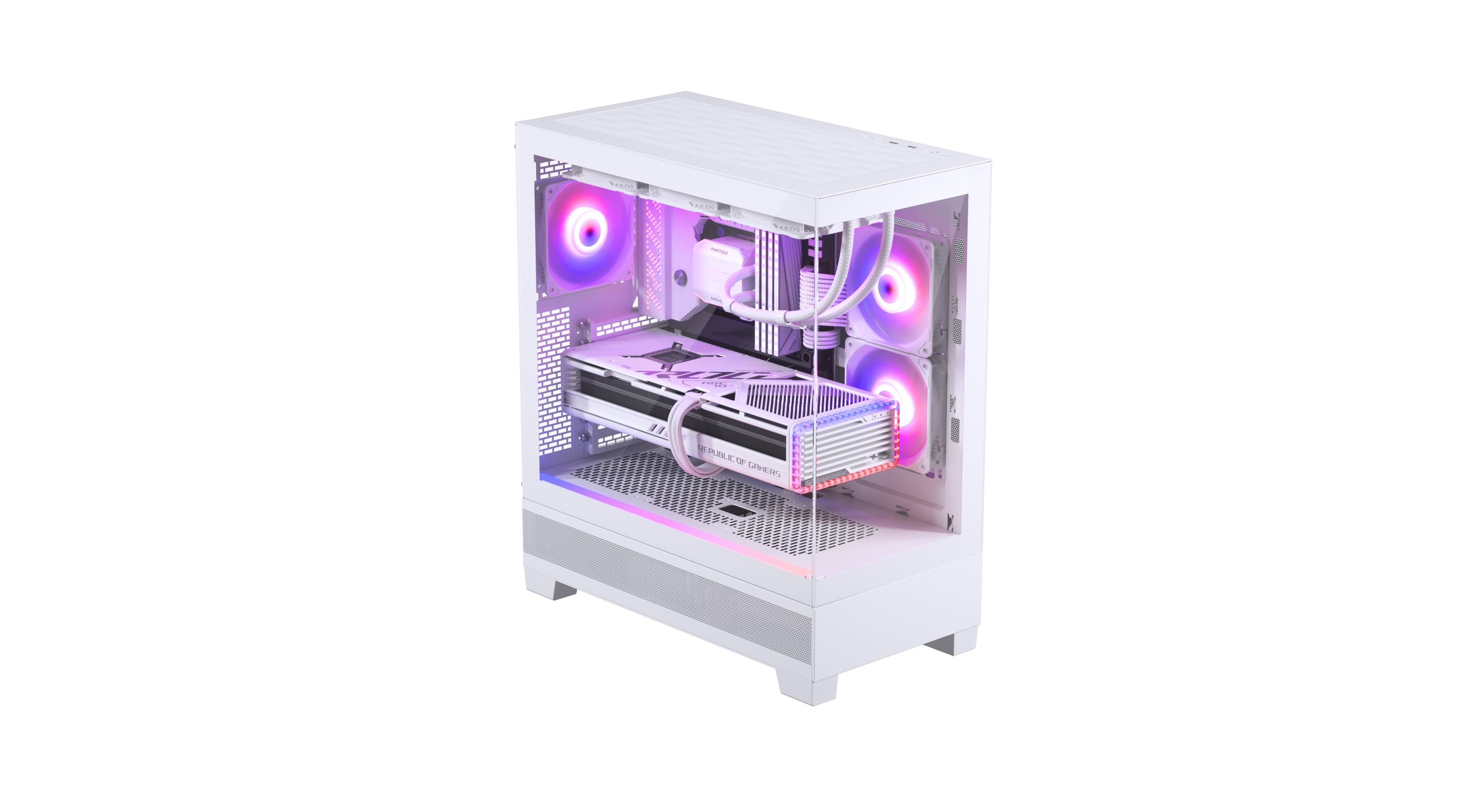 Корпус PHANTEKS 523 XT View, White, 3x120mm ARGB Fan, Tempered Glass, Mid-Tower / PH-XT523V1_DWT01_RU