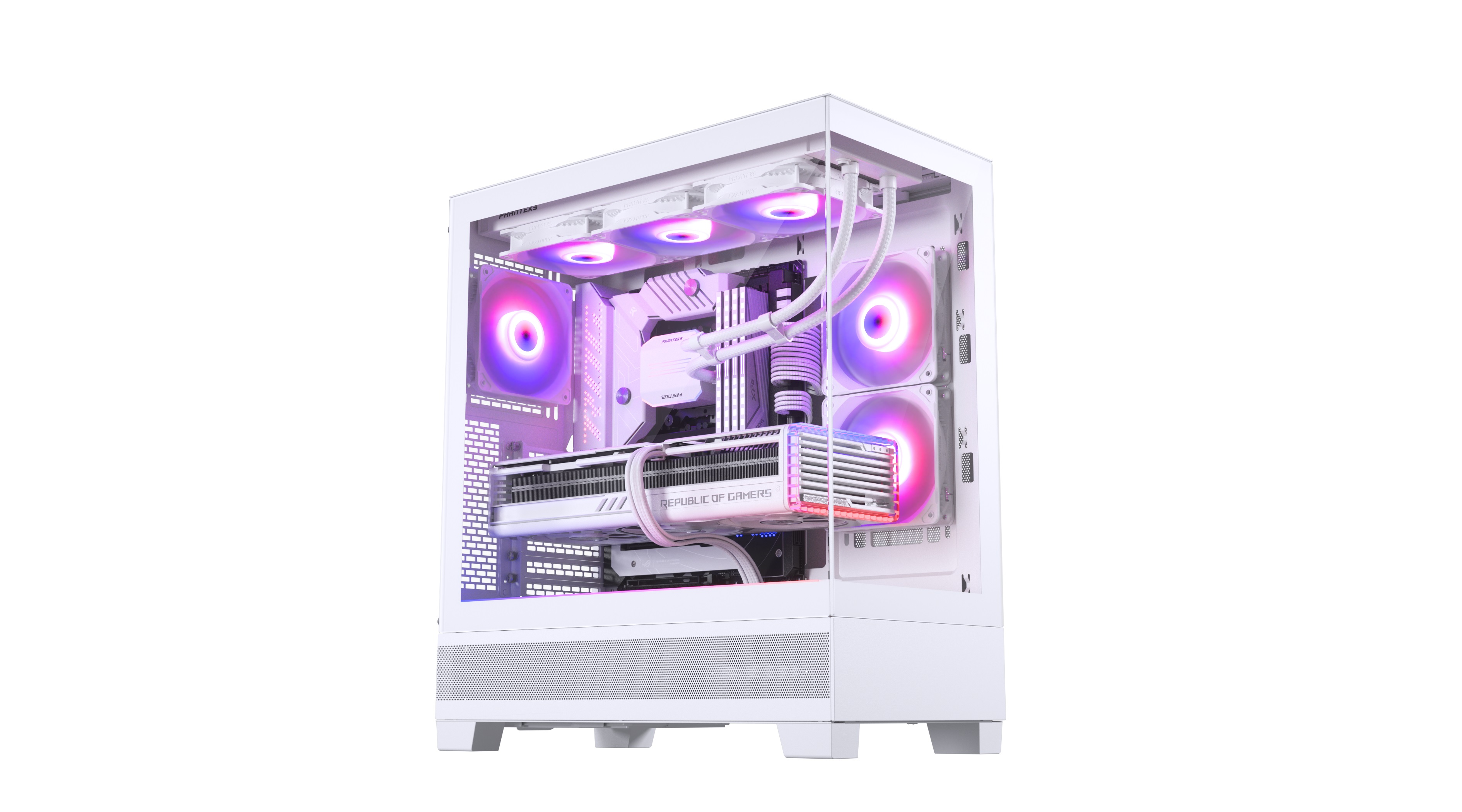 Корпус PHANTEKS 523 XT View, White, 3x120mm ARGB Fan, Tempered Glass, Mid-Tower / PH-XT523V1_DWT01_RU