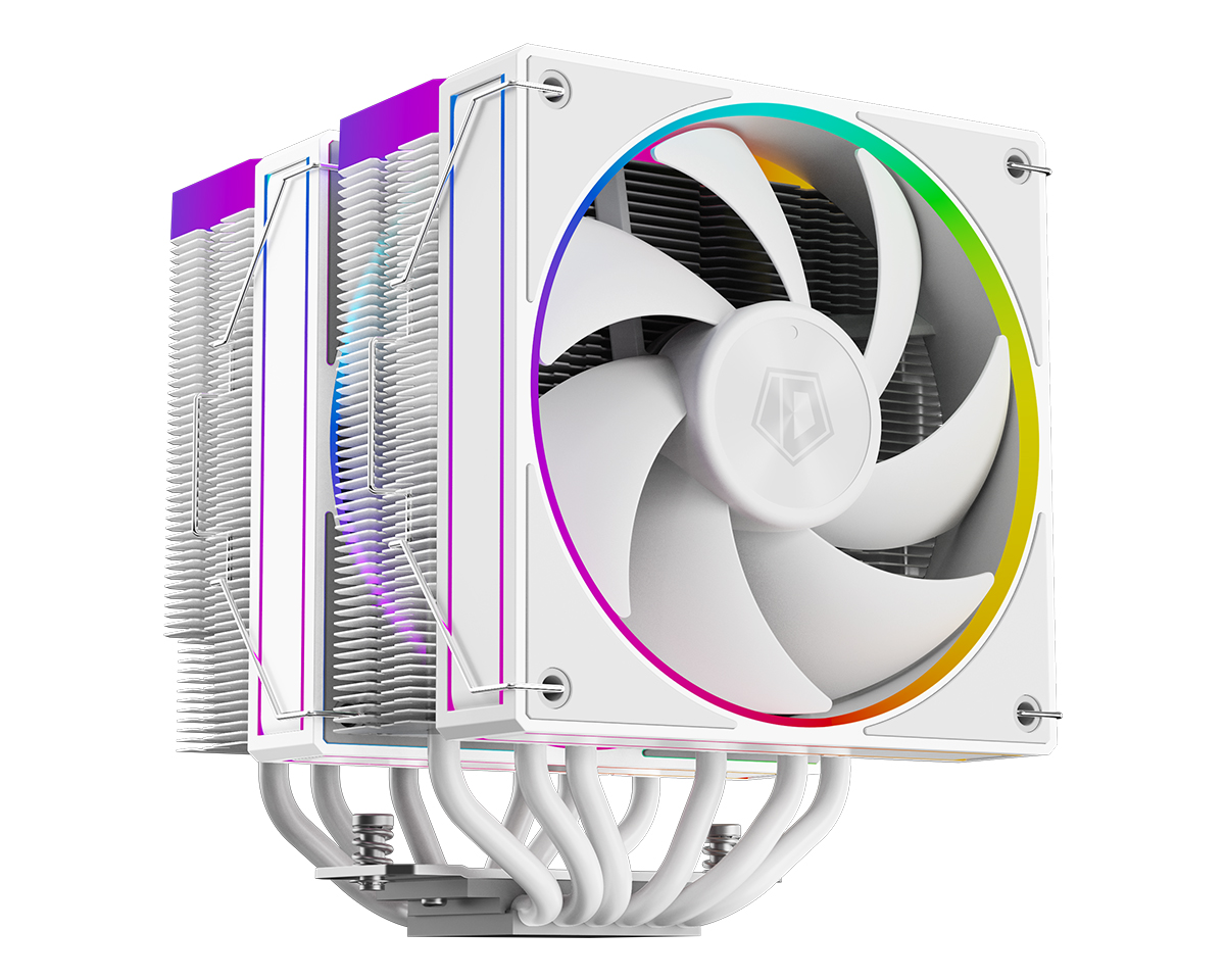 Кулер ID-COOLING FROZN FROZN A620 ARGB WHITE LGA1700/1200/115X/AM5/AM4 (6шт/кор, TDP 270W, PWM, черный, 6 тепл.трубок + медная база, DUAL ARGB FAN 120mm, белый) RET