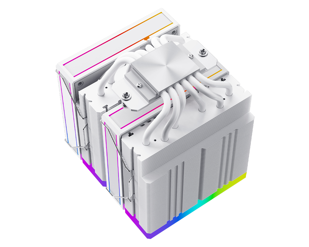 Кулер ID-COOLING FROZN FROZN A620 ARGB WHITE LGA1700/1200/115X/AM5/AM4 (6шт/кор, TDP 270W, PWM, черный, 6 тепл.трубок + медная база, DUAL ARGB FAN 120mm, белый) RET