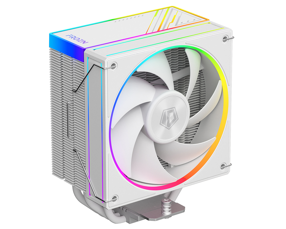 Кулер ID-COOLING FROZN A410 ARGB WHITE LGA1700/1200/115X/AM5/AM4 (10шт/кор, TDP 220W, PWM, 4 тепл.трубки прямого контакта, ARGB FAN 120mm, белый) RET