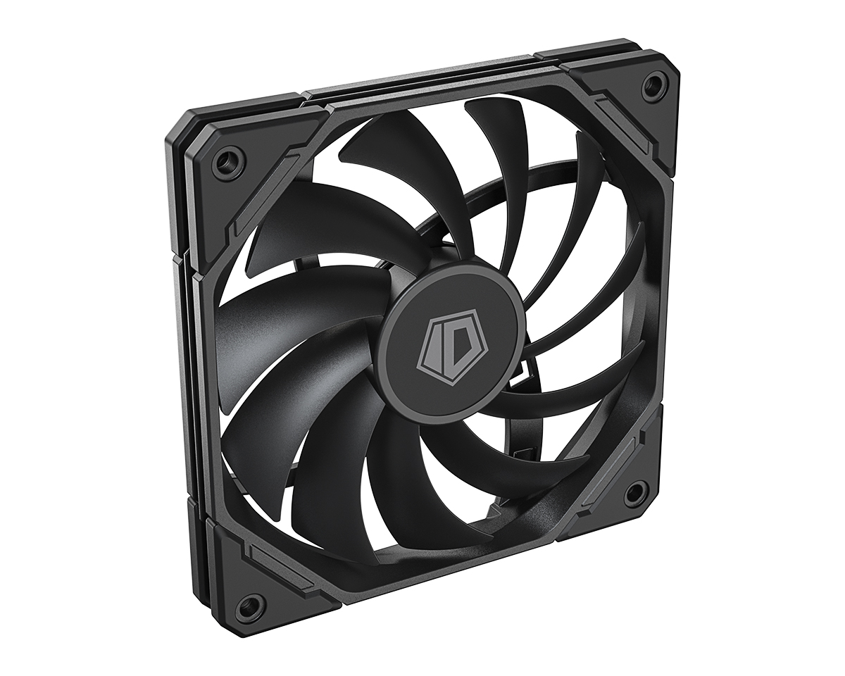 Вентилятор ID-COOLING TF-12015-K 120x120x15мм (40шт./кор, PWM, Low Noise, супер-тонкий, резиновые углы, черный, 500-2200об/мин)  BOX