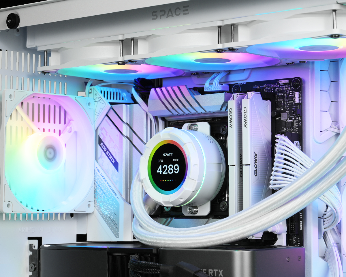 Комплект водяного охлаждения ID-COOLING SL360 XE WHITE LGA20XX/1700/1200/115X/AM5/AM4 (4шт/кор,TDP 350W, PWM, LCD Display, TRIPLE ARGB FAN 120mm, белый) RET