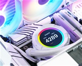 Комплект водяного охлаждения ID-COOLING SL240 XE WHITE LGA20XX/1700/1200/115X/AM5/AM4 (4шт/кор,TDP 300W, PWM, LCD Display, DUAL ARGB FAN 120mm, белый) RET