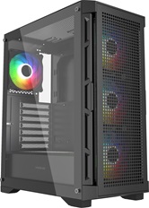 Корпус Powercase Ultimate Black, Tempered Glass, 4x 120mm ARGB fans, ARGB HUB, чёрный, ATX  (CUB-A4)