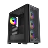 Корпус Powercase ByteFlow Black, Tempered Glass, 4x 120mm ARGB fans, ARGB HUB, чёрный, ATX  (CBFB-A4)