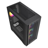 Корпус Powercase ByteFlow Black, Tempered Glass, 4x 120mm ARGB fans, ARGB HUB, чёрный, ATX  (CBFB-A4)
