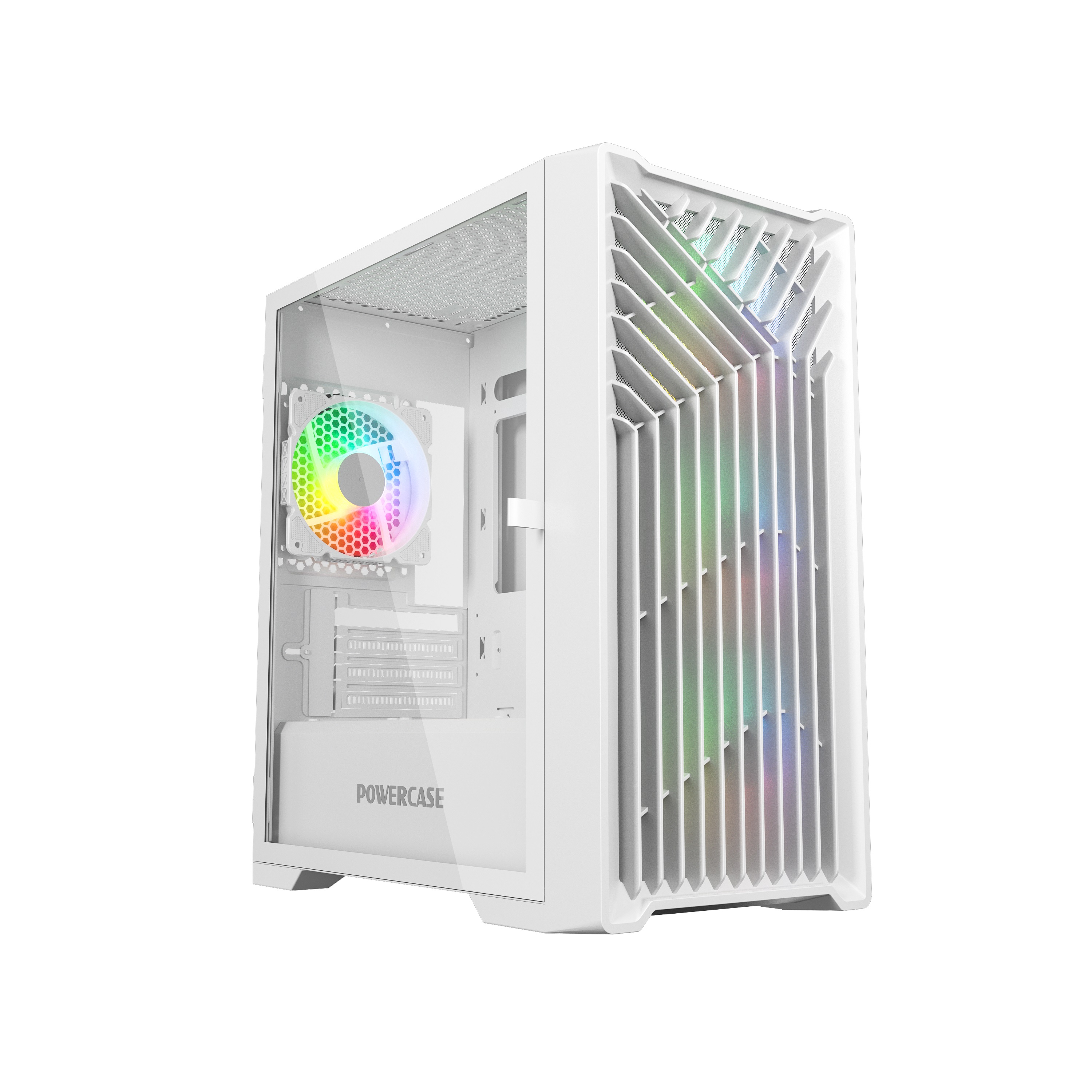 Корпус Powercase Mistral Micro X4W, Tempered Glass, 4х 120mm 5-color fan, белый, mATX  (CMMXW-L4)