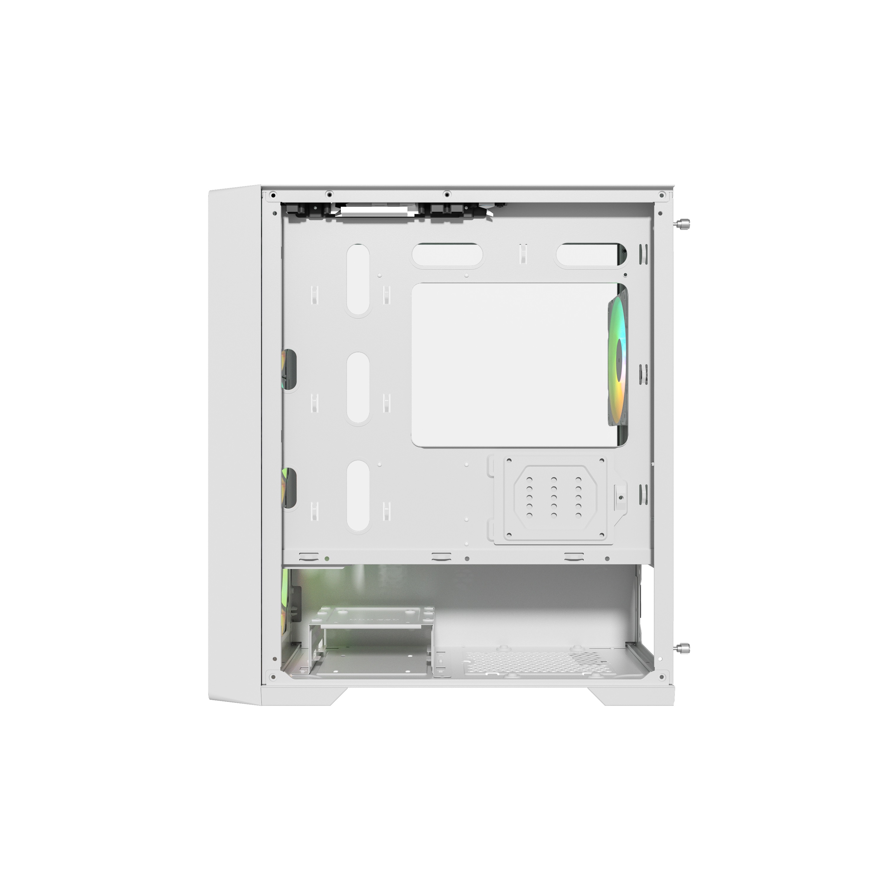 Корпус Powercase Mistral Micro X4W, Tempered Glass, 4х 120mm 5-color fan, белый, mATX  (CMMXW-L4)