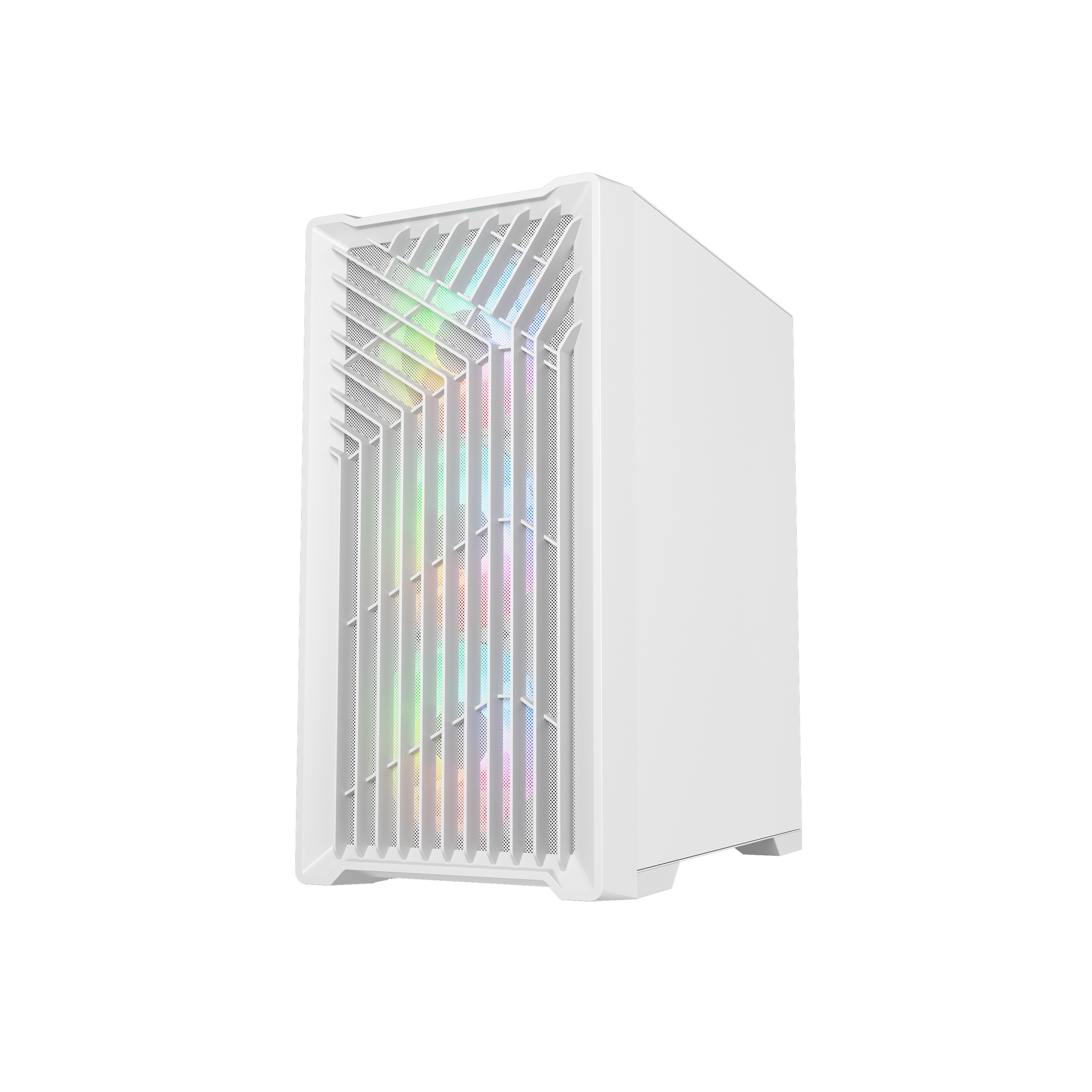 Корпус Powercase Mistral Micro X4W, Tempered Glass, 4х 120mm 5-color fan, белый, mATX  (CMMXW-L4)