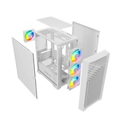 Корпус Powercase Mistral Micro X4W, Tempered Glass, 4х 120mm 5-color fan, белый, mATX  (CMMXW-L4)