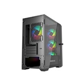 Корпус Powercase Mistral Micro X4B, Tempered Glass, 4х 120mm 5-color fan, чёрный, mATX  (CMMXB-L4)