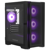 Корпус Powercase Alisio Micro X4B V2, Tempered Glass, 4х 120mm ARGB fans, ARGB HUB, чёрный, mATX  (CAMCXB-A4)