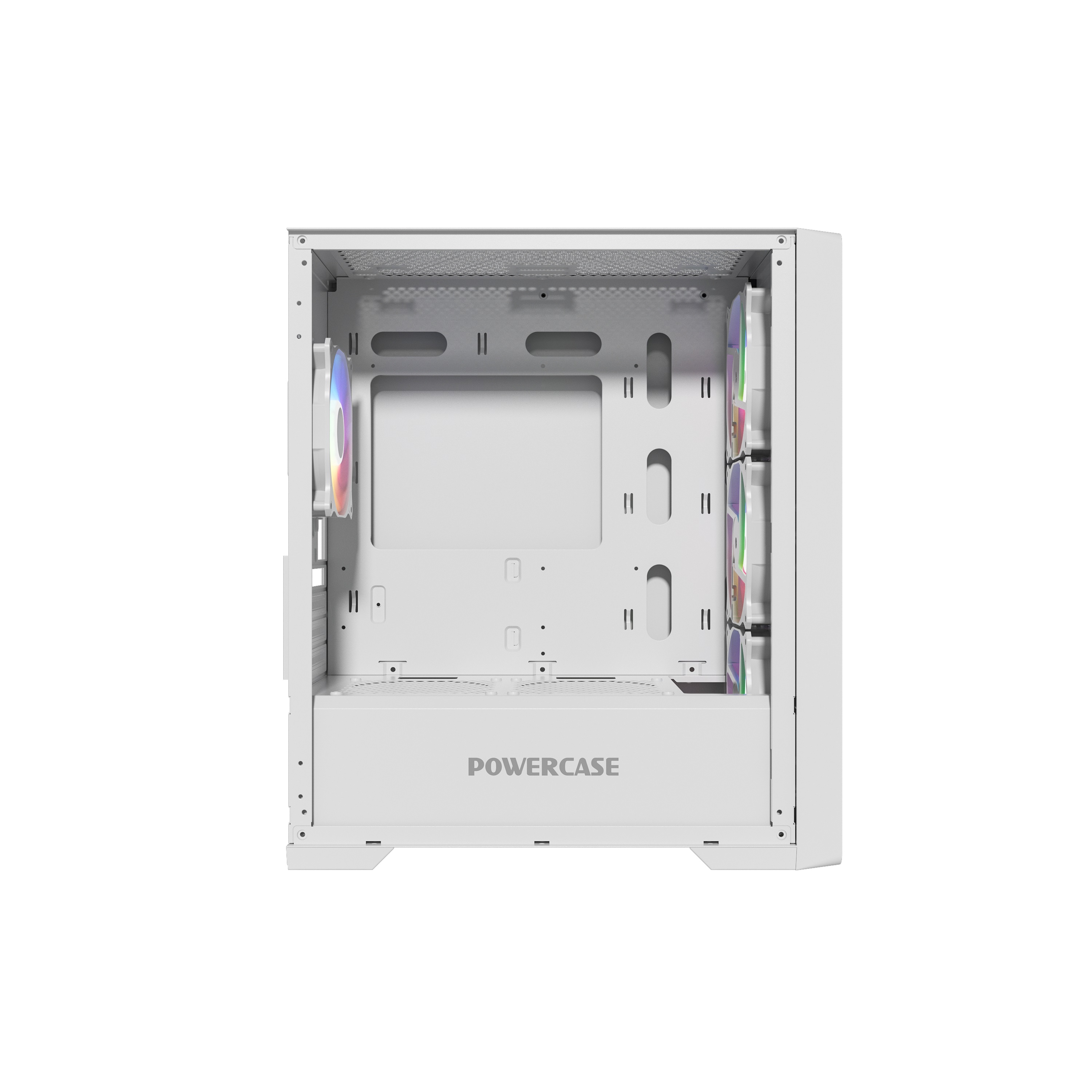 Корпус Powercase ByteFlow Micro White, Tempered Glass, 4х 120mm ARGB fans, ARGB HUB, белый, mATX  (CAMBFW-A4)