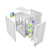 Корпус Powercase ByteFlow Micro White, Tempered Glass, 4х 120mm ARGB fans, ARGB HUB, белый, mATX  (CAMBFW-A4)