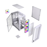 Корпус Powercase ByteFlow Micro White, Tempered Glass, 4х 120mm ARGB fans, ARGB HUB, белый, mATX  (CAMBFW-A4)