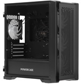 Корпус Powercase ByteFlow Micro Black, Tempered Glass, 4х 120mm ARGB fans, ARGB HUB, чёрный, mATX  (CAMBFB-A4)