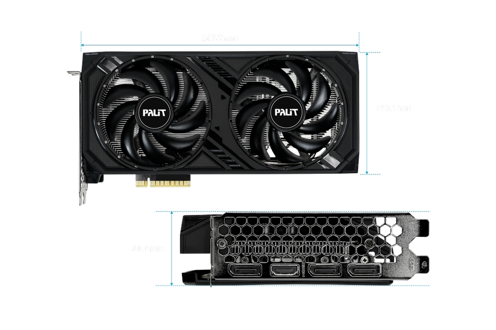 Видеокарта Palit GeForce RTX 4060 DUAL OC / 8GB GDDR6 128bit 3xDP HDMI / NE64060T19P1-1070D