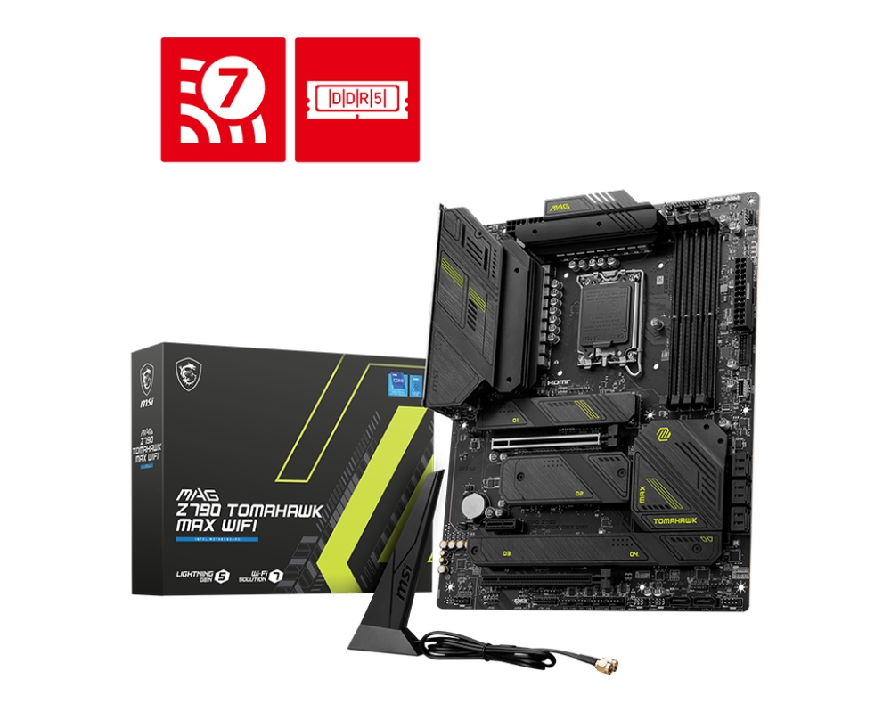 Материнская плата MSI MAG Z790 TOMAHAWK MAX WIFI / Intel Z790 LGA1700 4xDDR5 4xM.2 8xSATA HDMI DP / ATX