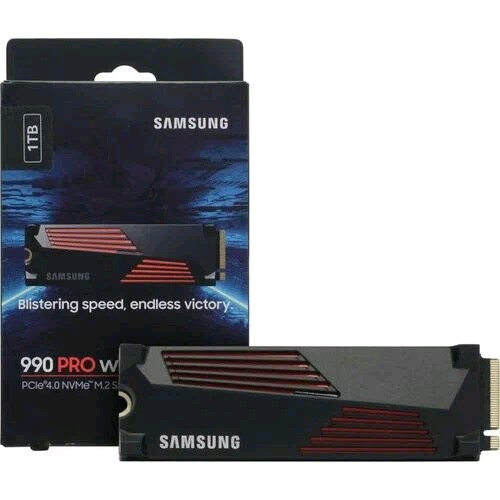 Накопитель Samsung 990 Pro M.2 NVMe 1Tb <MZ-V9P1T0CW> with heatsink