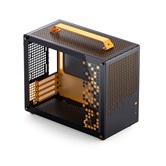 Корпус JONSBO Jonsplus Z20 Orange/Black без БП, боковая панель из закаленного стекла, mini-ITX, micro-ATX, черно-оранжевый
