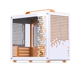 Корпус JONSBO Jonsplus Z20 Orange/White без БП, боковая панель из закаленного стекла, mini-ITX, micro-ATX, бело-оранжевый