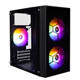 Корпус 1STPLAYER FIREBASE X1 Black / mATX / 3x120mm FRGB fans / X1-BK-3F1