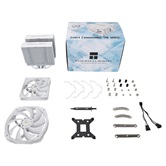 Кулер Thermalright Frost Commander 140 White  LGA115X/1200/1700/2011/-3/2066/AM4/AM5 (Dual Tower, 120mm + 140mm PWM Fan, медное основание, 5 тепл. трубок 8мм) / TRFC140W