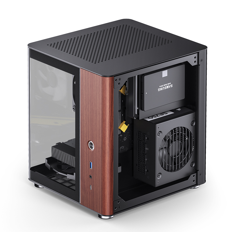 Корпус JONSBO TK-0 Black без БП, боковая панель из закаленного стекла (панорама), mini-ITX, SFX, черный