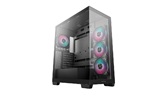 Корпус Deepcool CG580 4F без БП, боковое окно (панорама), 4x120mm ARGB PWM вентилятора, черный, ATX