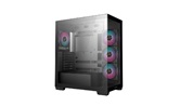 Корпус Deepcool CG580 4F без БП, боковое окно (панорама), 4x120mm ARGB PWM вентилятора, черный, ATX