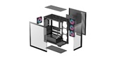 Корпус Deepcool CG580 4F без БП, боковое окно (панорама), 4x120mm ARGB PWM вентилятора, черный, ATX