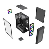 Корпус Powercase Mistral S4B, Tempered Glass, 4x 120mm FRGB Fans, чёрный, ATX  (CMSB-L4)