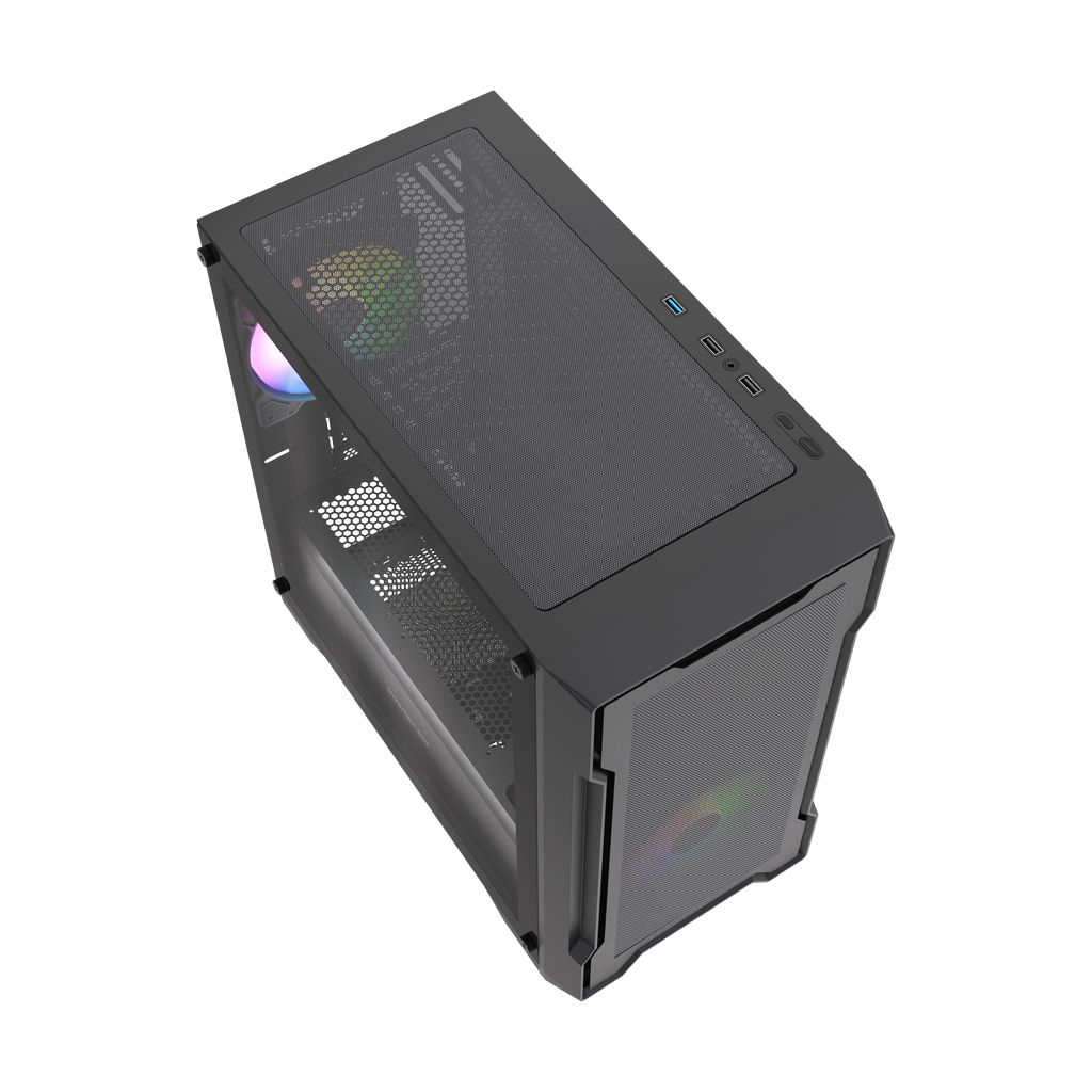 Корпус Powercase Mistral Micro X3B ARGB, Tempered Glass, 3x 120mm ARGB PWM Fan, чёрный, mATX  (CMMXB-A3)