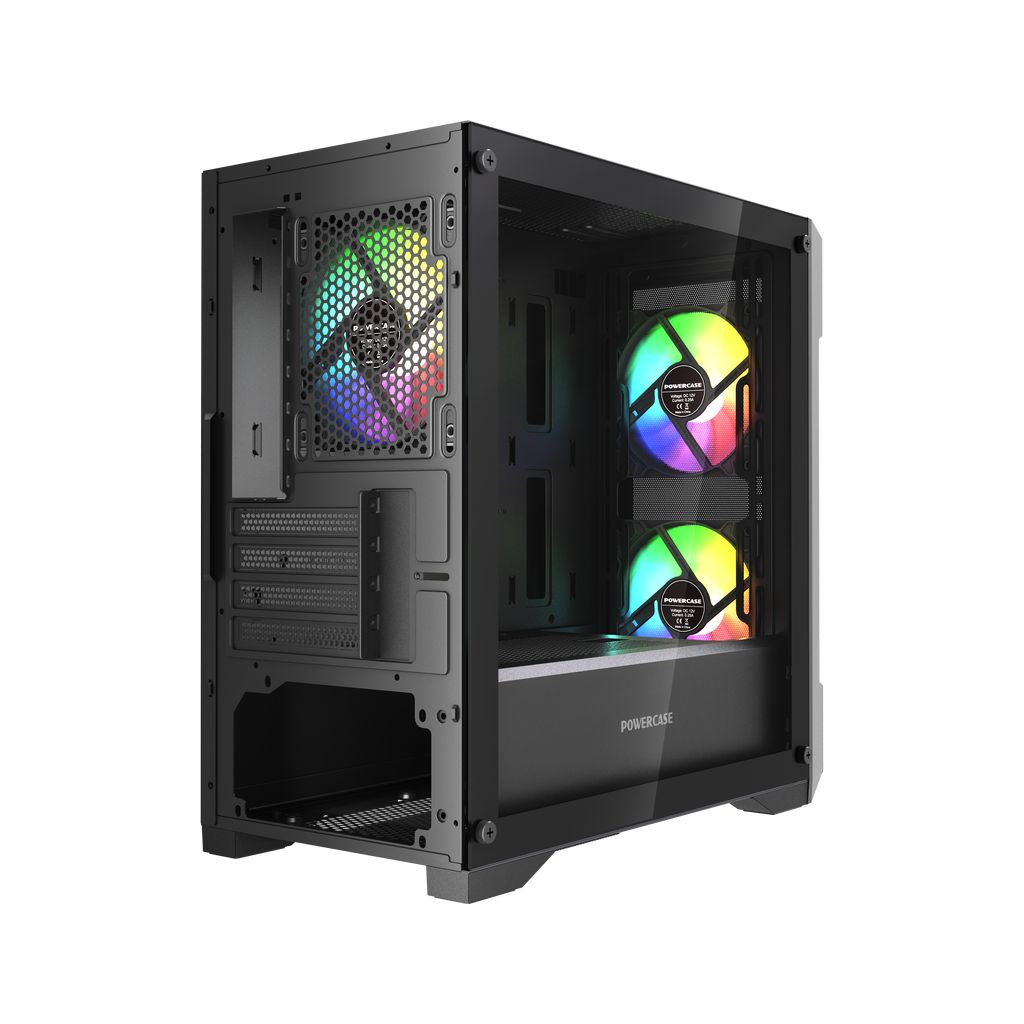 Корпус Powercase Mistral Micro X3B ARGB, Tempered Glass, 3x 120mm ARGB PWM Fan, чёрный, mATX  (CMMXB-A3)
