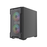 Корпус Powercase Mistral Micro X3B ARGB, Tempered Glass, 3x 120mm ARGB PWM Fan, чёрный, mATX  (CMMXB-A3)