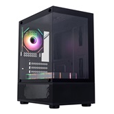 Корпус 1STPLAYER MIKU Mi2-A ARGB Black / mATX / 3x120mm ARGB fans / Mi2-A-BK-2FC7R-1FC7