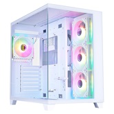 Корпус 1STPLAYER MEGAVIEW MV8-TP ARGB White / ATX / 4x120mm ARGB fans / MV8-TP-WH-3FC7R-W-1FC7-W