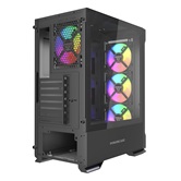 Корпус Powercase Mistral AZ4B ARGB, Tempered Glass, 4x 120mm ARGB Fans, чёрный, ATX  (CMAZB-A4)