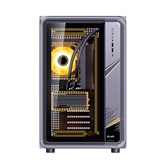 Корпус JONSBO Jonsplus BO400 без БП, боковая панель из закаленного стекла (панорама), mini-ITX, micro-ATX, ATX, серый